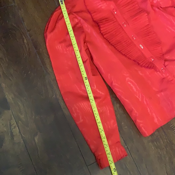 Beautiful Handmade custom made red blouse taffeta fabric blouse - Picture 9 of 10